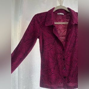 Zara Women’s Animal Print Blouse. Never Worn. Size S